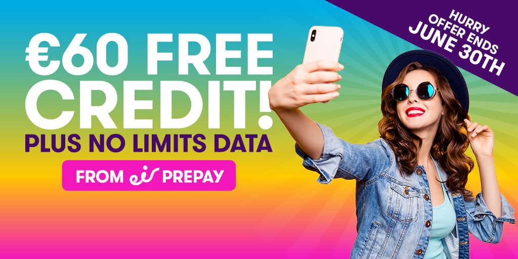 transmission skole lighed eir on Twitter: "Get €60 FREE credit &amp; No Limits Data when you switch  to eir prepay this summer 😄😄😄 Simply switch to eir prepay and top up by  at least €20