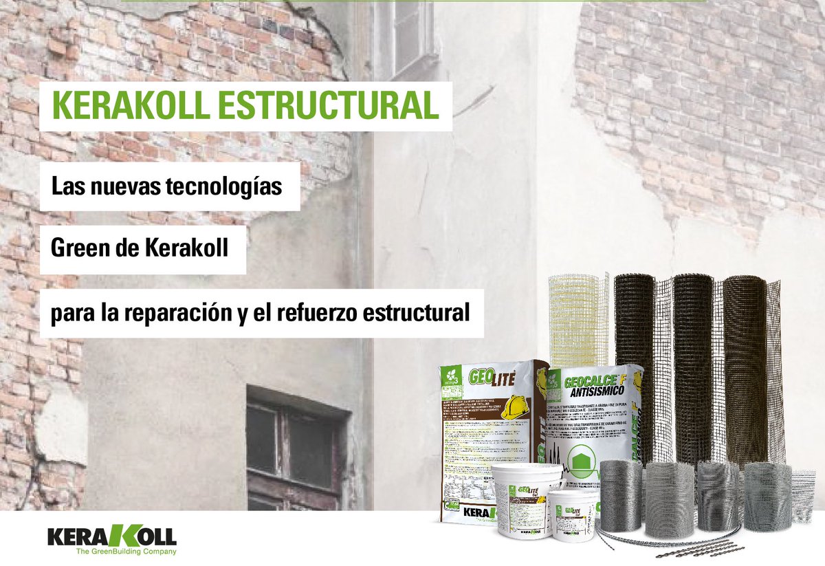 Kerakoll lanza su nueva línea de “REFUERZO ESTRUCTURAL”  

Consolidación, refuerzo estructural y seguridad sísmica con nuevas tecnologías green.

Toda la información en: strutturale.kerakoll.com/es/

#refuerzoestructural
#kerakoll #greenbuilding
#geoLite #geoCalce #geoSteel