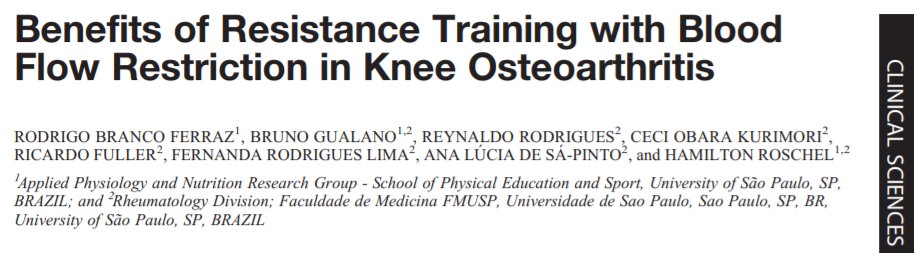 DrPHphysio's tweet photo. Blood flow restriction on knee OA (Part 2)

30% 1RM+BFR &amp; 80% 1RM were similarly effective in increasing muscle strength, muscle mass &amp; function. Importantly, BFR was able to improve pain while inducing less joint stress

Link: https://t.co/J3BqxlA3pT

#BFR #OA #physio #rehab https://t.co/3sFp7i6nA8