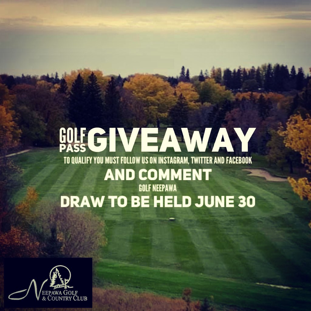NeepawaGolf's tweet photo. Win a green fee pass for a 4-some? #golf #golfdeals #makingGolfGreatAgain https://t.co/ILFG8J4iKL