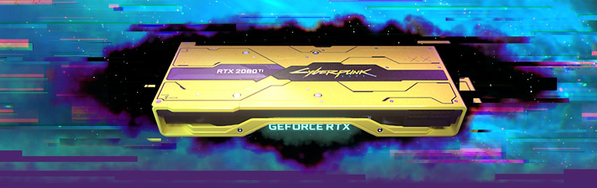 GOGcomDE's tweet image. Ihr seid auf der Suche nach einer neuen Grafikarte? 
Schön schnell, RTX, limitiert und im #Cyberpunk2077-Design? 
Dann haben wir da einen Wettbewerb für euch - gewinnt eine #RTX 2080 TI von #Nvidia.
Geil? Dachten wir uns. 
bit.ly/GPUGOG