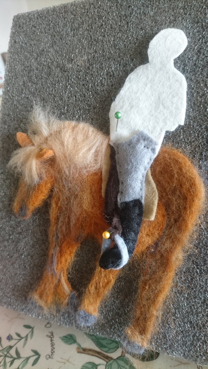 woolly_bug's tweet photo. RT https://t.co/16CfaYkriP Coming along. I'm on the fiddly bit at the moment, constructing the rider bit by bit before stitching on the backing and transforming it into 3D. #Horses #petpo… https://t.co/urnvsruyUP