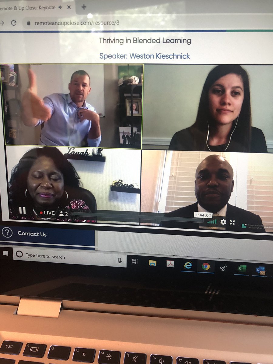 Thriving in Blended Learning keynote and discussion. Feelings of positive Community, connection and being cared for creates motivation!! #leadered #breakingbold