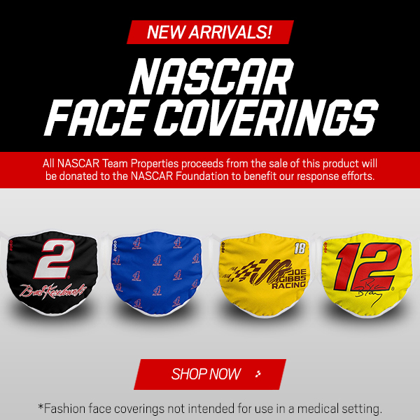 NEW ARRIVALS! Face Coverings for the NASCAR Fan. nas.cr/2XyDOAN

*Proceeds from the sale will be donated to the NASCAR Foundation to benefit response efforts
