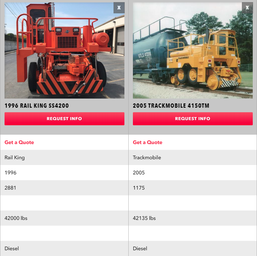 ELTCustomerSrvc's tweet photo. Need a #MobileRailcarMover? Contact Eric Branham in our #EasternLiftPortRailIntermodal Div. These 2 units are avail. Buy, rent or lease! ebranham@easternlifttruck.com (240) 530-0428. https://t.co/CK7LaVmqCg #RailKing #Trackmobile #Shuttlewagon #Colmar #Railway #EasternLiftSales https://t.co/Oy3TWUhwQv