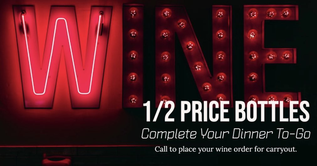 CBFreshGrill's tweet photo. Complete your curbside pick-up order with 1/2 price bottles of wine. 

Enjoy a bottle of house Chardonnay, Merlot or Cabernet Sauvignon for only $10. Or, a bottle of Josh Cellars Chardonnay or Cabernet for $18. 

Stay tuned for the rest of our reopening plans! https://t.co/nqd8PVofOW