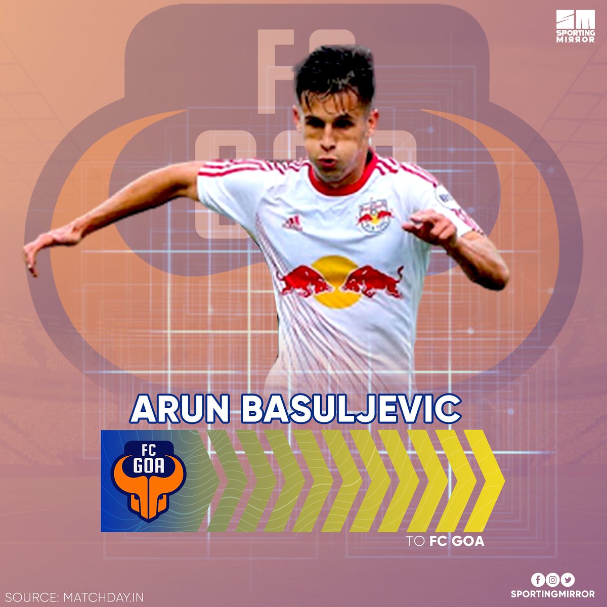 SportingMirror's tweet photo. #Rumour
๐ฐ| @ArunBasuljevic a @NewYorkRedBulls academy product could be the next hot signing for @IndSuperLeague side @FCGoaOfficial in the coming transfer window according to https://t.co/HIRmnRndQQ
#ISL #FCGoa #ForzaGoa #MLS #RedBull #Gaurs #IndianFootball #SportingMirror https://t.co/6tThBIjJyo