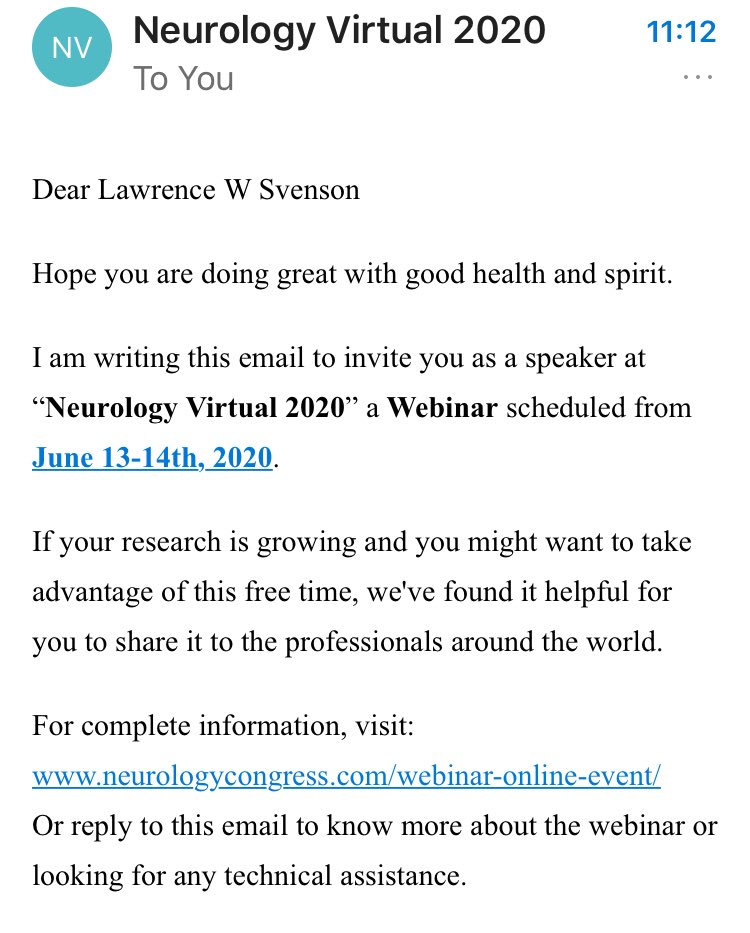Larry_Svenson's tweet image. “If your research is growing and you might want to take advantage of this free time, we've found it helpful for you to share it to the professionals around the world.”

*SIGH*

#predatoryconferences