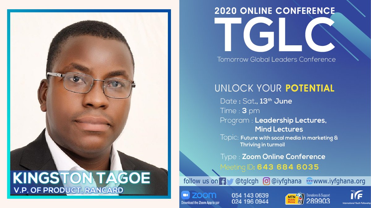 tglcgh's tweet photo. It keeps getting better each week on TGLC.  
Learning from the best to be the great leaders for Tomorrow. 
Meet our guest for this weekend as he speaks THRIVING IN TURMOIL &amp; THE FUTURE WITH SOCIAL MEDIA IN MARKETING. Let's learn together as Leaders. https://t.co/qrZ9V2k1mA