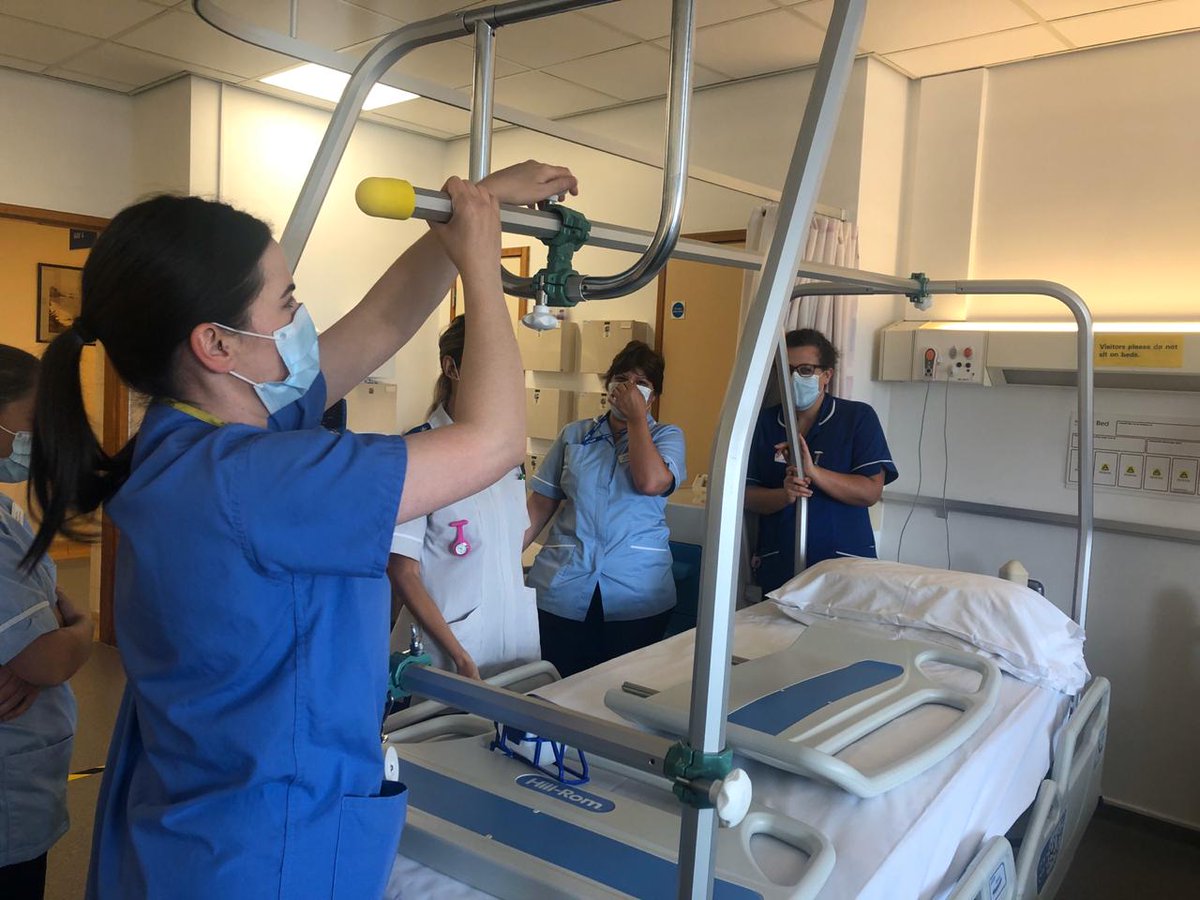 neilbob6's tweet photo. Beauport staff (HCAs, nurses and student nurses) running "drills" this afternoon - Log rolling and traction. Important orthopedic skills. Well done all, great teamwork 💪 https://t.co/Fk4hNzWB5H