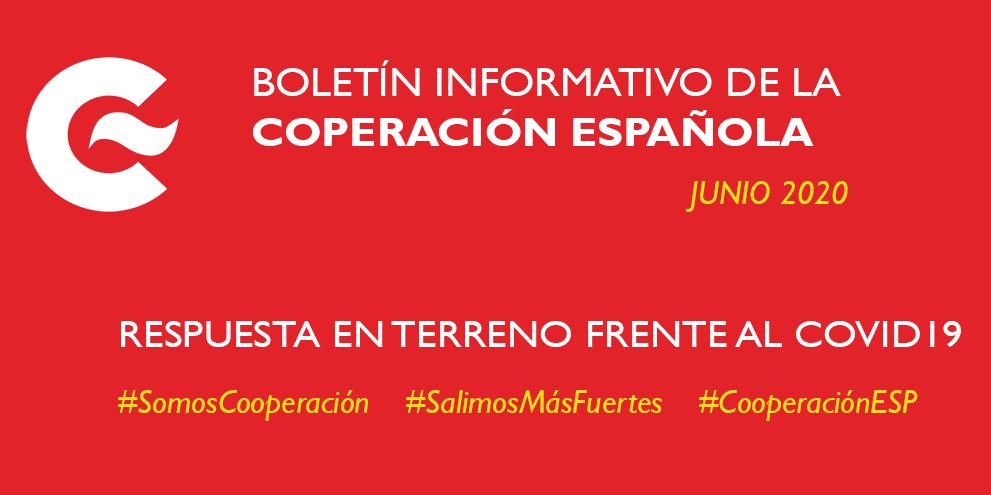 CooperacionESP's tweet photo. 📢 #Newsletter Este mes #Junio2020 el Boletín Informativo de la @CooperacionESP presenta, entre otras informaciones, la respuesta en terreno de nuestra #cooperación frente al #COVID19. Consúltalo 👉 https://t.co/3N8AHB5c7g Suscríbete ✍️ https://t.co/AJQMbq7lAC #CooperaciónESP https://t.co/9JOBYgvMjy