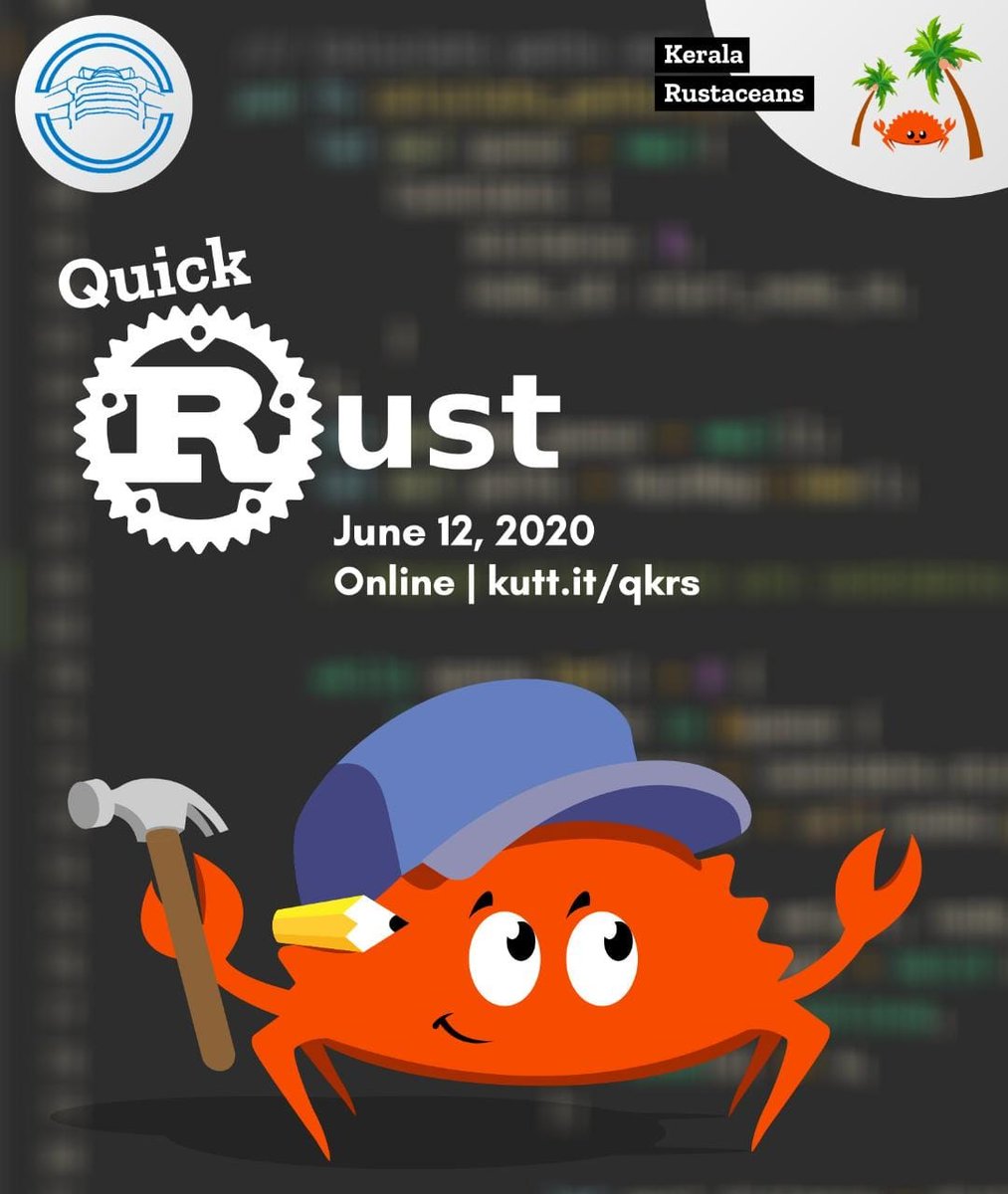 mecdevcom's tweet photo. We bring to you Quick Rust 0.1 in collaboration with @keralars 🦀🌴

Submit your answer to https://t.co/QHvqP9d5w9 at https://t.co/CR3xxS6dxf.

Last date to submit: 12th June https://t.co/mx8DIehi5x
