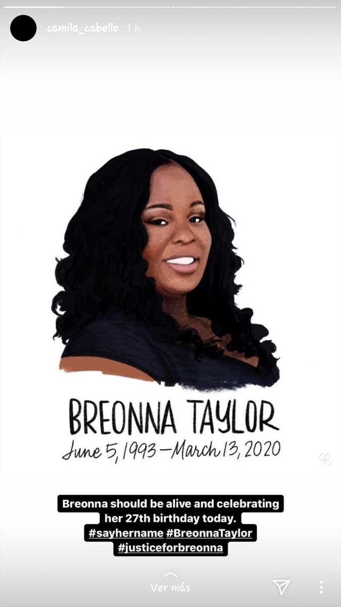 Through her social media Instagram she shares the steps to demand justice for Breonna Taylor, she did all the steps (called and used her social media).