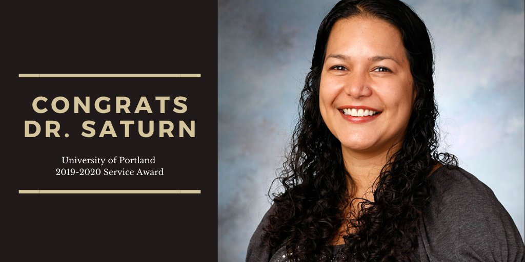 UPortlandCAS's tweet photo. Congratulations to Dr. Sarina Saturn for receiving UP's 2019-2020 Service Award! In addition to her work as a psychology professor, Dr. Saturn has done extensive volunteer work with UP faculty and staff, student groups, nonprofits, and professional societies. https://t.co/fmuF3il5jJ