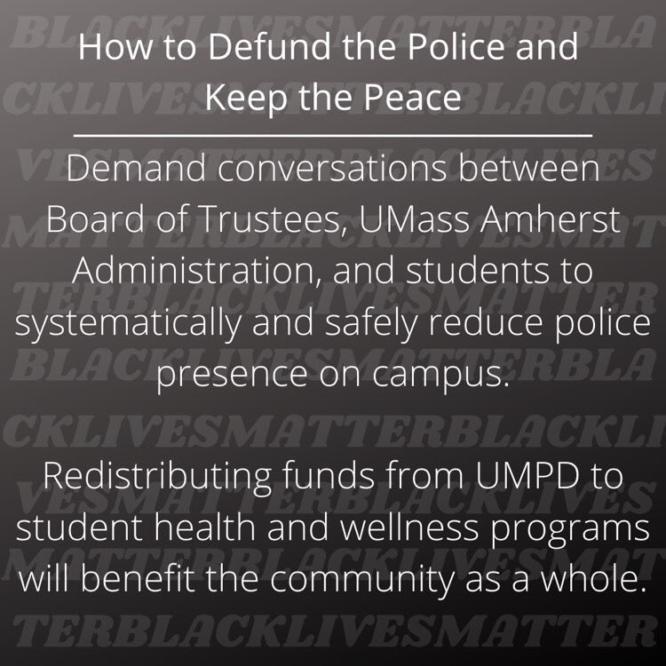 UMassBU's tweet photo. UMASS FOLKS: PLEASE CLICK THE LINK IN OUR BIO! it will open a drafted email to send to the UMass Board of Trustees to demand that the university addresses the financial disparities between UMPD and student wellbeing. THIS IS A QUICK AND IMPACTFUL WAY TO DEMAND SYSTEMIC CHANGE https://t.co/HQBBGCxcpf