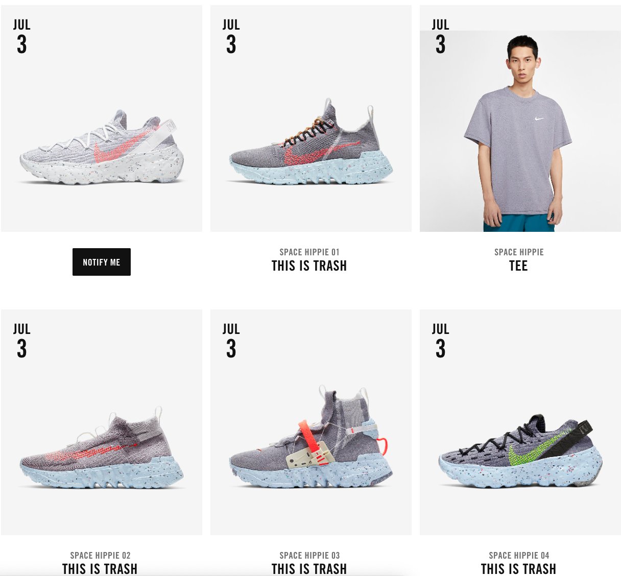 nike space hippie tee