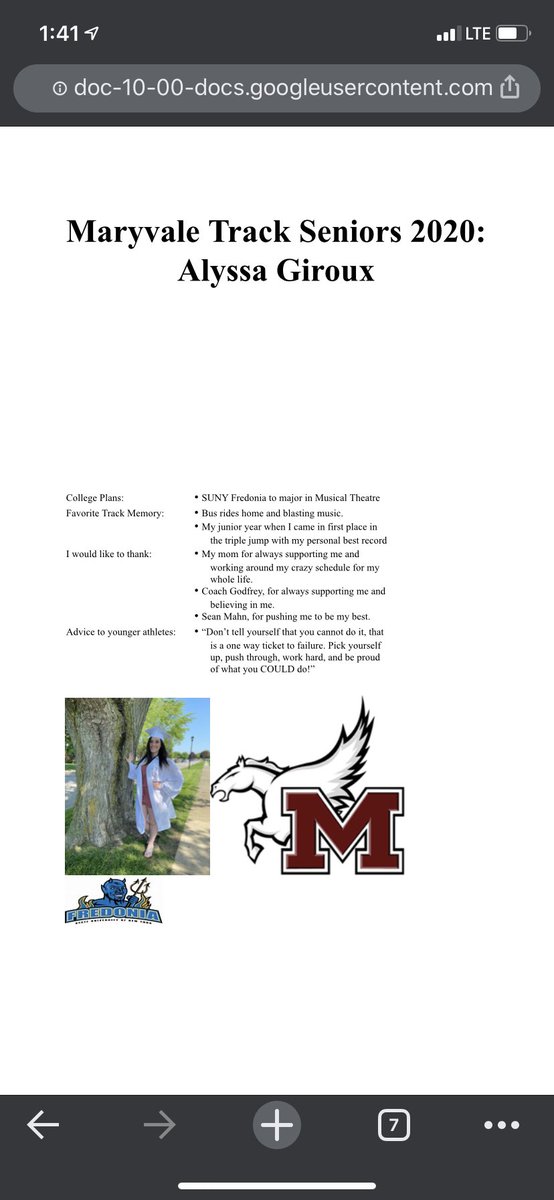 Class of 2020 sprinter/jumper Alyssa Giroux!