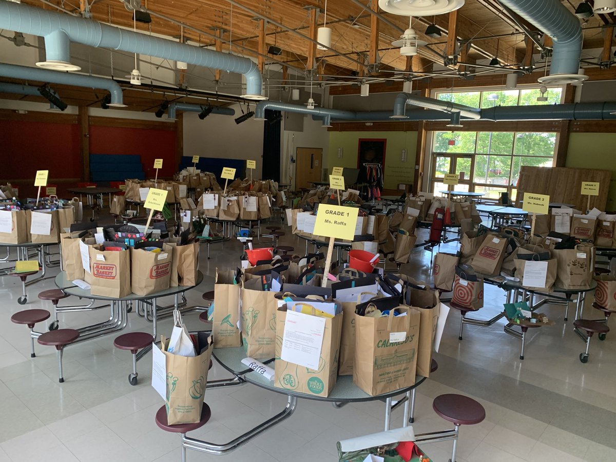 Day 1 of student supplies pick up went off without a hitch. Very quick &amp; organized process. Tomorrow is the last day for pick up! Hoping everyone comes to get all the goodies stuffed in these bags!