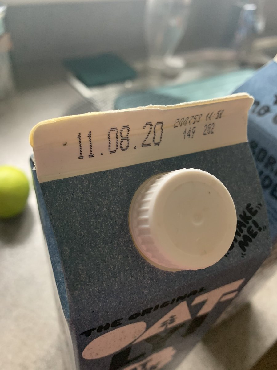 _jenharrison_'s tweet photo. @OatlyUK is normal for oatly milk to try and escape out of the carton, all over the fridge? https://t.co/x2aRFDTQcO