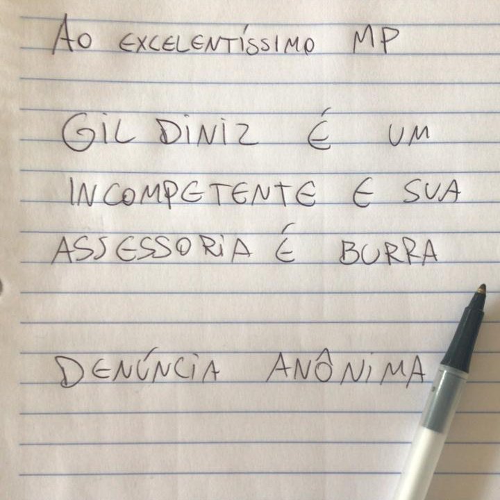 Acabamos de receber uma denúncia anônima contra um deputado bolsonarista aqui