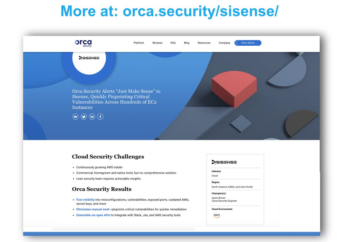 orcasec's tweet photo. Got questions about how @Sisense is making @orcasec work for their environment? Reach out to @aaronwaynebrown and ask him, or take a look at: https://t.co/35vFi8G8tg #cloudsecurity #AWSsecurity #ITsecurity https://t.co/6nS3ovD6Xd