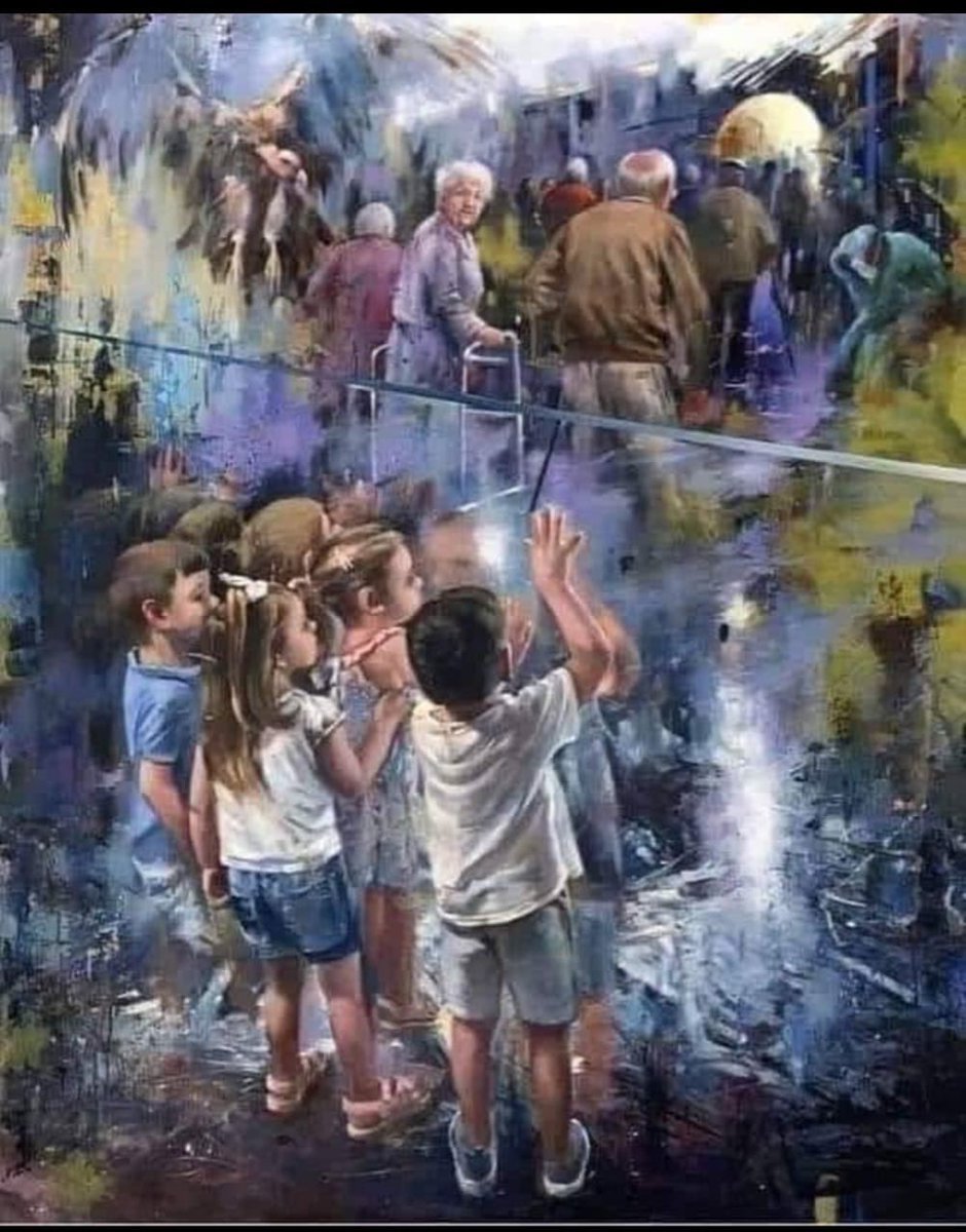 anitagurnani's tweet photo. This painting was done in honor of all the *Grandparents who died of Coronavirus without even  saying goodbye to their Grandchildren*. 🤢😥🤧😷

The Artist is *Juan Lucena, Spain* https://t.co/JoY1SwgYWH