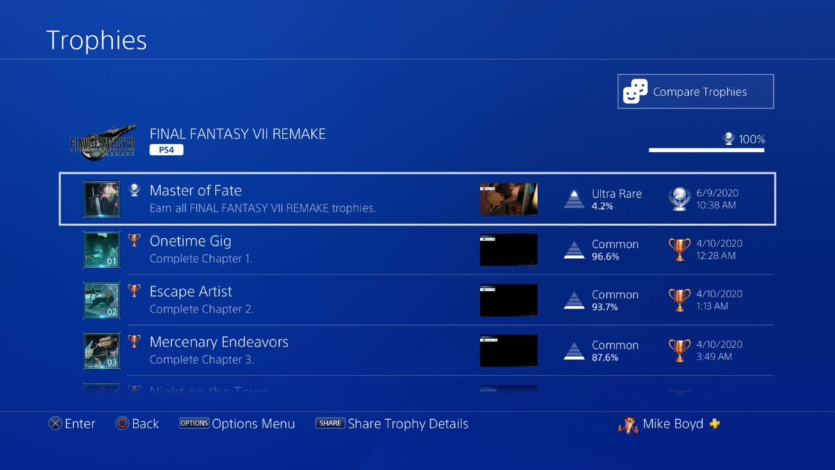 Uratnik's tweet image. My first ever platinum. Couldn’t have picked a better game for it. What a ride. #FinalFantasyVIIRemake #Platinum #Isthisenoughhashtags?