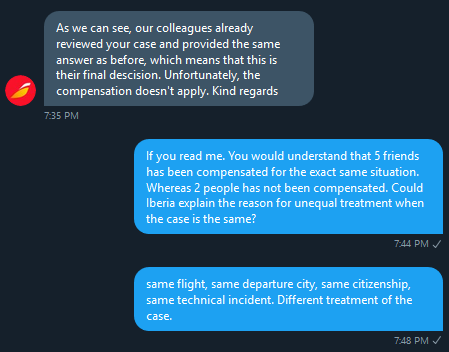 MaxenceVerneuil's tweet photo. @Iberia Please @Iberia, let us be efficient. I have a problem with the assistance that does not take my message into account. Thus I am trying to reach someone responsible. If you keep redirecting me to them, you are not helping. Recognizing technical issue and then denying it... #iberia https://t.co/B3DarDgFPi