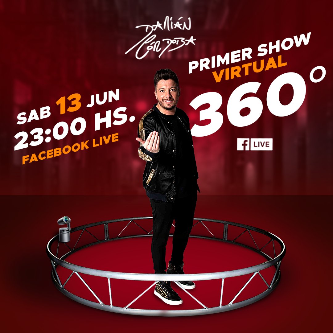damicordoba's tweet photo. Este sábado 13 de junio, vas a ser parte de una experiencia única!
Primer baile virtual 360° desde las 23Hs a través de Facebook Live!
Lo mejor del Wacho, en un formato nunca antes visto!
No te lo podes perder!
#DamianEnCasa #TerritorioWacho https://t.co/vN1hDzaBMl