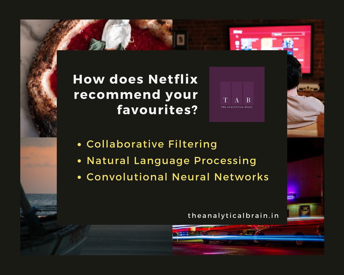 BrainAnalytical's tweet image. Wonder how Netflix recommends you your favourite TV show/Movie. Machine Learning with NLP makes Netflix win the personalization battle.

#DataForLife
