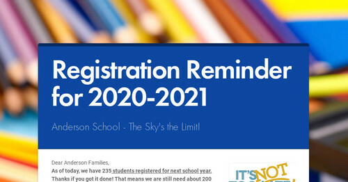Last general reminder to register your children for next year.  Helpful information about waived school fees and Free/Reduced Lunch applications. ift.tt/2XKY6by