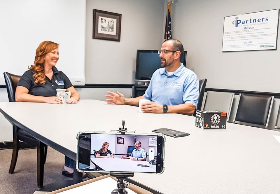 Had a great time interviewing @ShellyJoines  for a future episode of Association Peeps in Cubicles Drinking Coffee. Talked about customer service and putting your best foot forward. Look for it at: bit.ly/APIC-Channel <a href="/Partners_AMC/">PartnersInAssocMgt</a>  #CustomerService #AssnChat