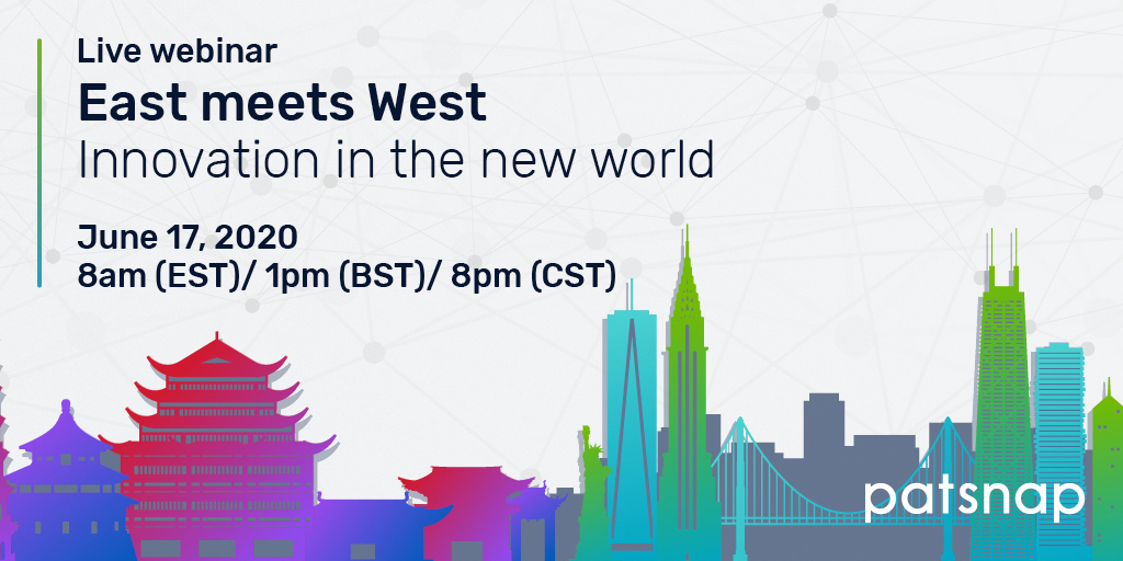 Patsnap's tweet photo. Join us on June 17 for a lively #discussion on the topic on everyone’s mind - #innovation in the new world! Innovators from East to West will share their views on the top issues we're facing in our post #covid world. Sign up today!👉https://t.co/TeDjf1YeYt #EastMeetsWest https://t.co/YsOTVaDn4b