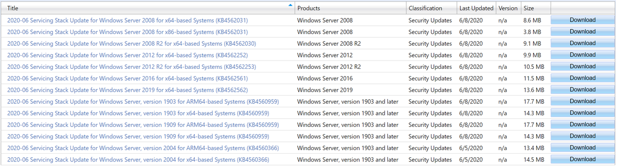 WZorNET's tweet photo. 😉📢⚙️June 9, 2020 #ServicingStackUpdate's for Windows Server 2008, 2012, 2016, 2019 #LTSC and for Windows Server #SAC Version's 1903, 1909, 2004 👉https://t.co/62CnCEMo9l https://t.co/QGMp7zUCtr