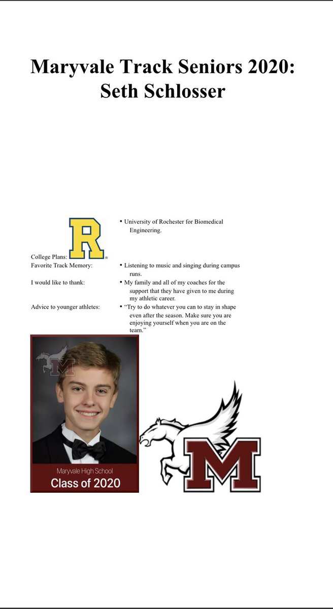 Class of 2020 distance runner Seth Schlosser