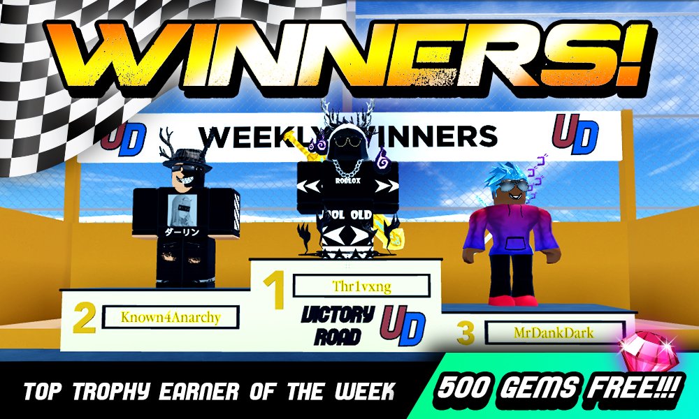 Ultimate Driving Community On Twitter It S Tuesday And That Means It S Trophy Tuesday A Top Trophy Earner Of The Week Contest This Is Automatic And Whoever Is Top For The Previous Week - mrdank roblox