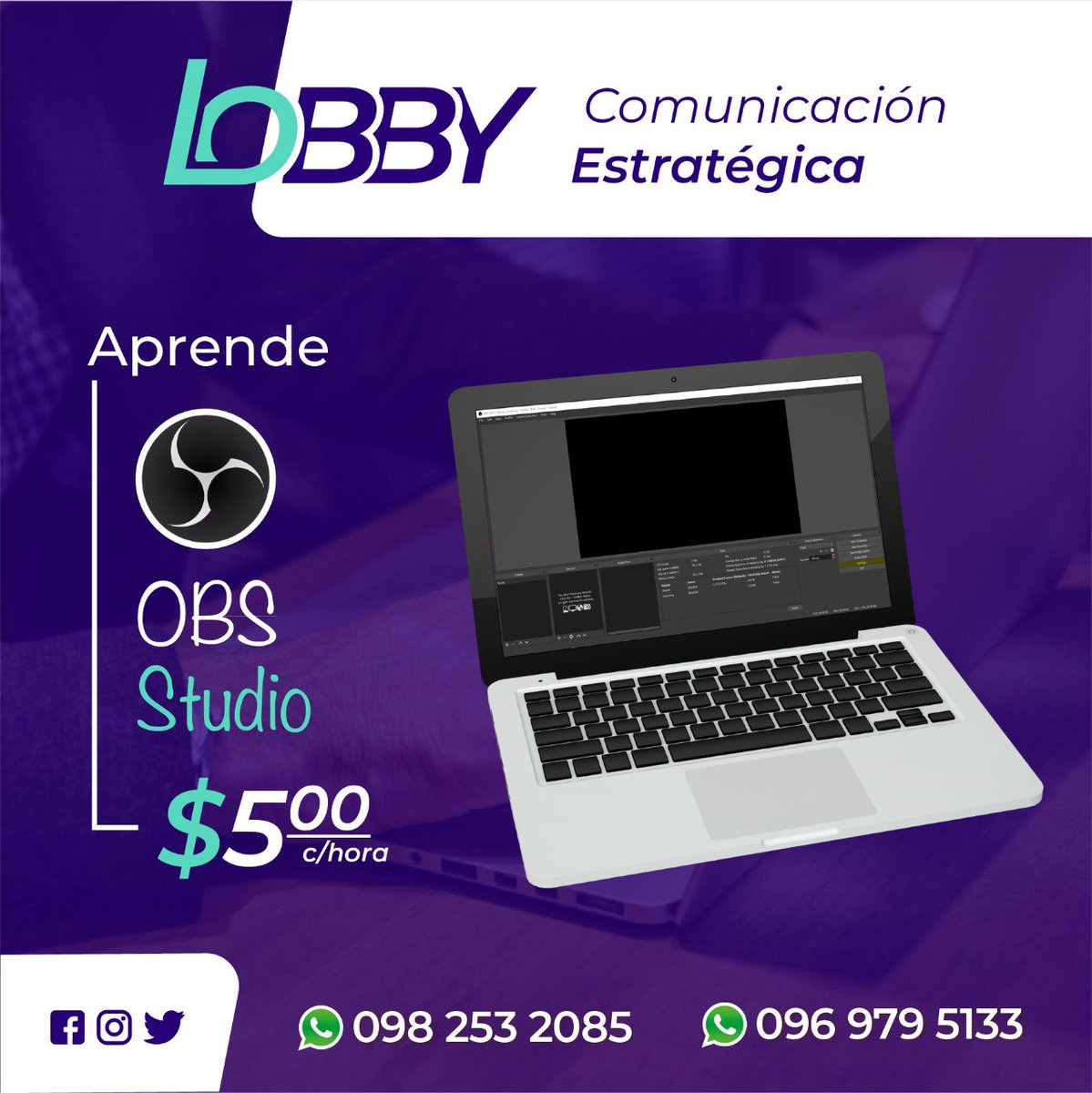 Aprende a transmitir en vivo por Facebook Live 🔴  con OBS. 

Te enseñamos todas las herramientas de forma virtual o tutoría presencial en nuestra oficina ubicada en la Catacocha y Olmedo. (Segundo Piso) 

Valor de $5 la hora por esta temporada.