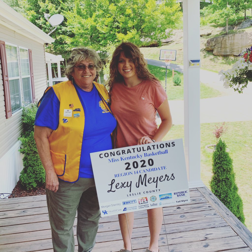Miss Kentucky Basketball Candidate Lexy Meyers 🦅 Thank you Virginia for driving and hand delivering Lexys awards. The Miss Kentucky Basketball Ceremony will be held June 28 at 5:00 pm live. Good Luck Lexy.
