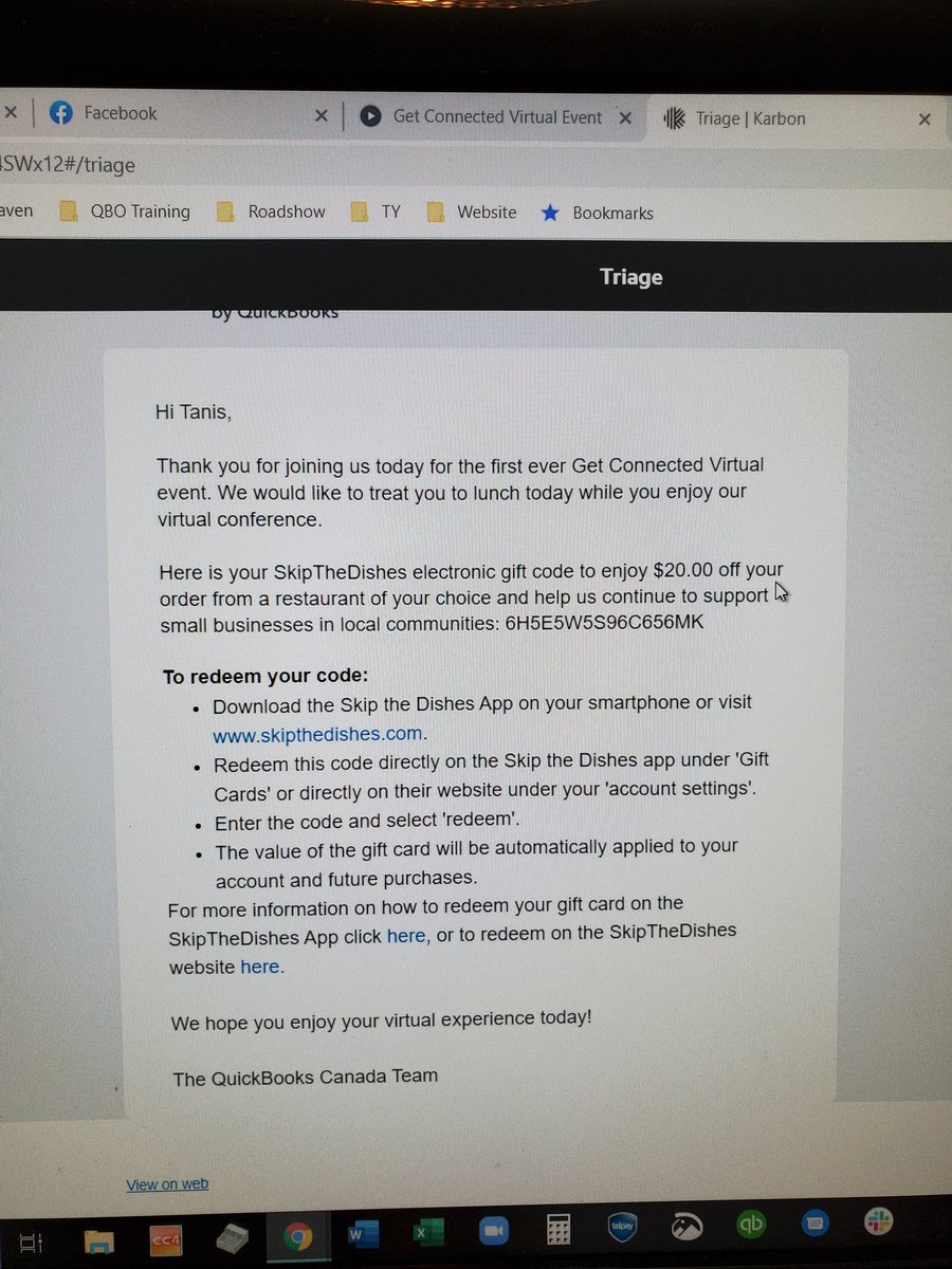 Lunch too? Wowza ... thx #intuit #getconnectedvirtual