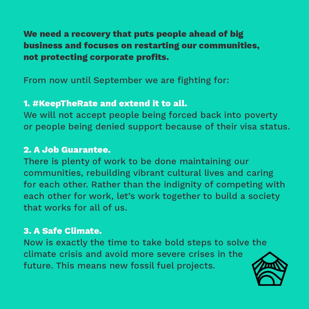 tomorrowmvmt's tweet photo. The old normal wasn’t meant to work for us. We can’t let big business use this crisis to grab even more power #NoTurningBack https://t.co/aungcWzi23