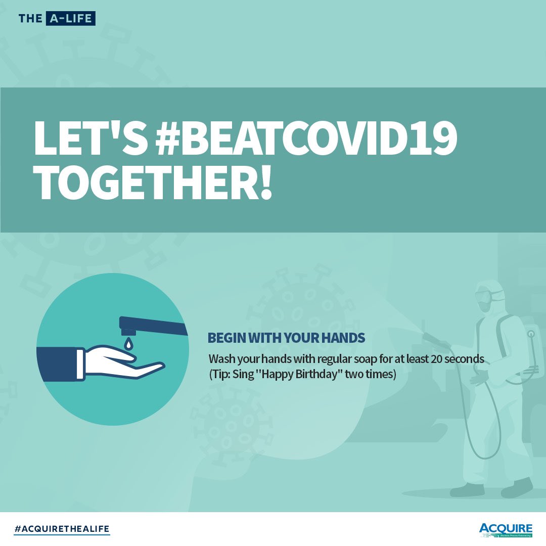 AcquireBPODR's tweet photo. Ordinary as it may seem, washing your hands with soap is one of the most effective means to prevent the spread of infectious diseases because it removes germs from the hand surface. For just 20 seconds, you could keep yourself and others safe.

Let's #BeatCoVid19 together! https://t.co/Wi1HN9eujS