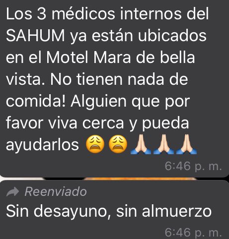 esteninf's tweet photo. #ATENCIÓN Médicos de Maracaibo escriben desesperados por la pésima atención que reciben colegas contagiados con #Covid_19 Tres galenos del Hospital Universitario pasan hambre en el motel ubicado en Bella Vista. Piden colaboración de personas que vivan en zonas cercanas #9Junio https://t.co/FsmJA5E3fR