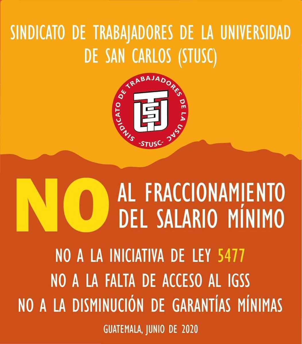 AbueloDeSiete's tweet photo. Es importante luchar para que no se promulguen leyes que disminuyan las garantรญas mรญnimas laborales, luchas que han costado sangre a los trabajadores guatemaltecos.
#Usac #NoALa5477 #RatifiquenEl190 #ISP #PSI #StuscPresente #Sindicato https://t.co/u6dKC95ogL