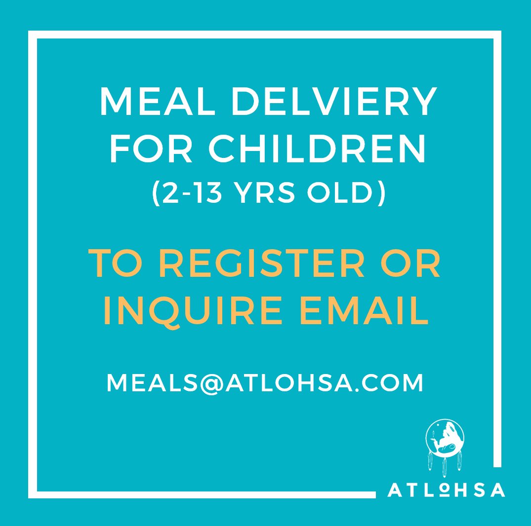 Atlohsa’s Youth Program is providing meal delivery for local Indigenous children and youth. If you have a family member in your life age 2 -13 yrs old, we can help provide meals and relief for family members in need of support or respite. To inquire, email meals@atlohsa.com