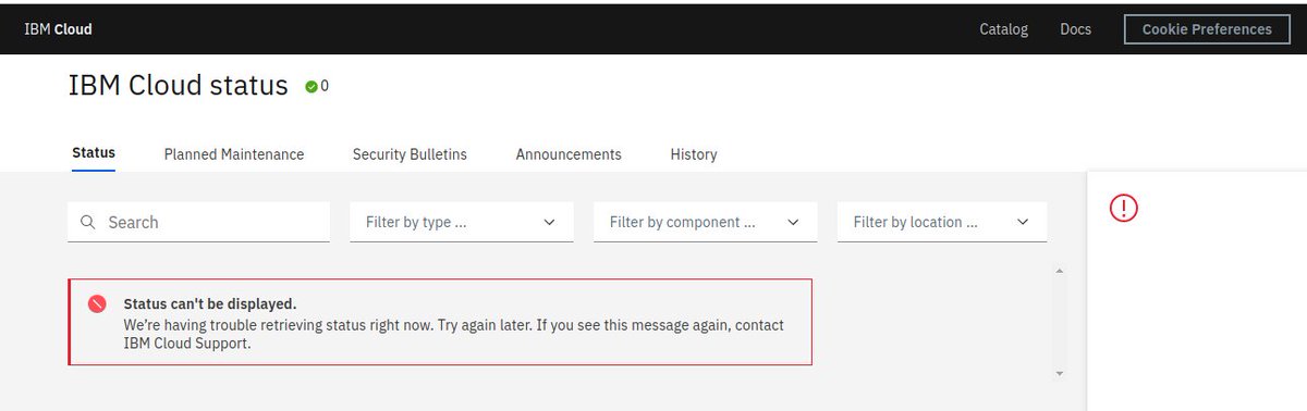 michaelransley's tweet photo. @IBM_CTS, @IBMcloud your status page is down.  Any updates anywhere? https://t.co/Xwe94gsW74