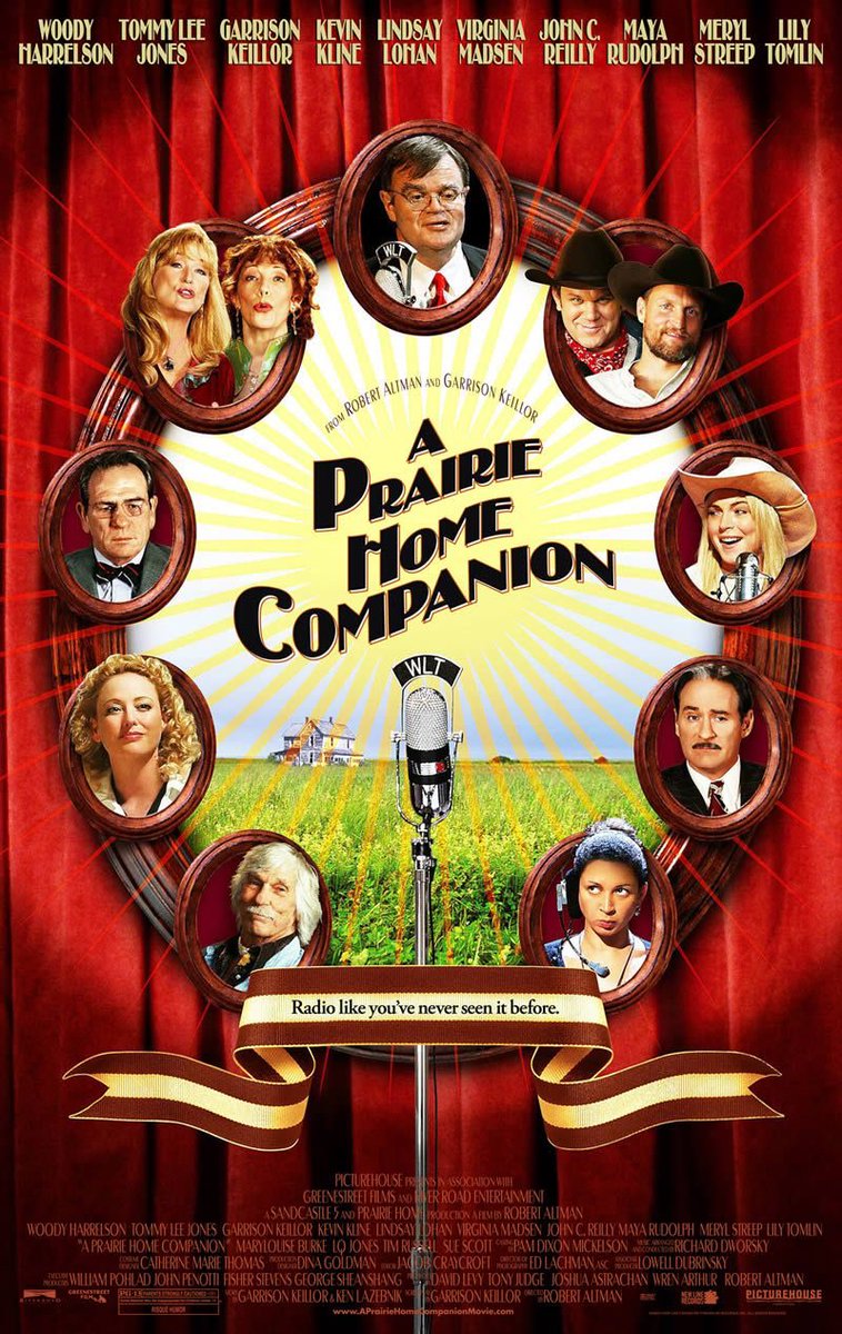 FilmNewsNos's tweet photo. 🎬MOVIE HISTORY: 14 years ago today, June 9, 2006, the movie 'A Prairie Home Companion' opened in theaters!

#GarrisonKeillor #MerylStreep #LilyTomlin @lindsaylohan #WoodyHarrelson #JohnCReilly #TommyLeeJones #KevinKline #VirginiaMadsen #LQJones #TimRussell #MayaRudolph https://t.co/YdaG4BeN3O