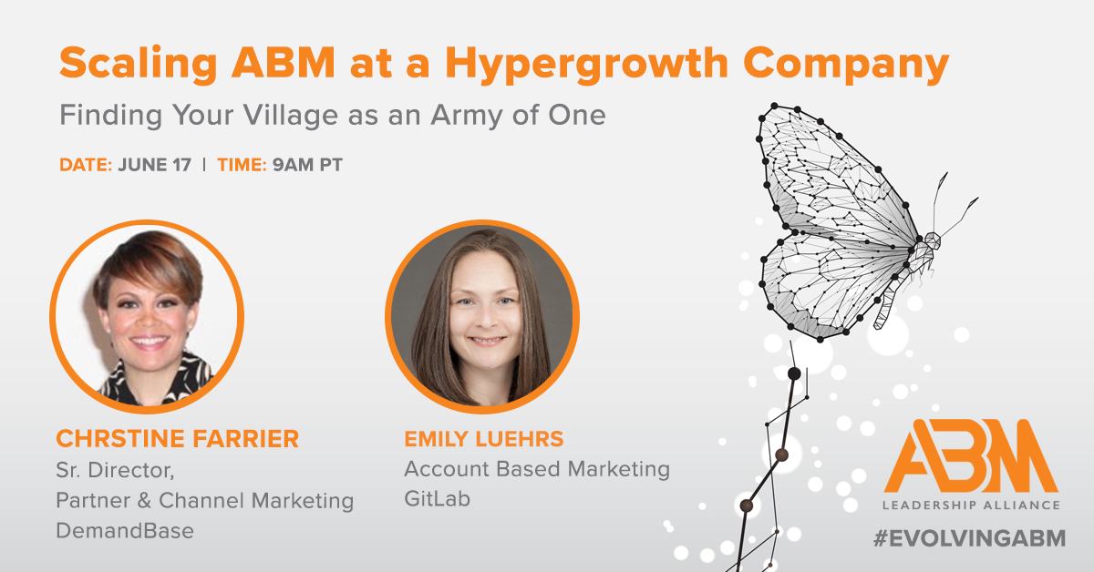 "Scaling #ABM at a Hypergrowth Company: Finding Your Village As An Army of One" If you were looking for an ABM launch playbook Emily Luehrs <a href="/gitlab/">🦊 GitLab</a> just did most of the work for you.  Now all you have to do is tune in... #evolvingabm <a href="/Demandbase/">Demandbase</a> abmleadershipalliance.com/webinar/the-ne…