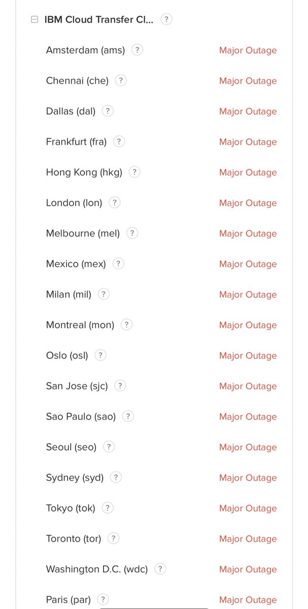lozanot's tweet image. Cuando @IBMCloud / #SoftLayer reporta un #downtime superior a 60 minutos en todos sus #datacenters debe ser porque el tema es verdaderamente grave.  Un comunicado oficial se apreciaría enormemente por parte de @IBM en estos momentos.