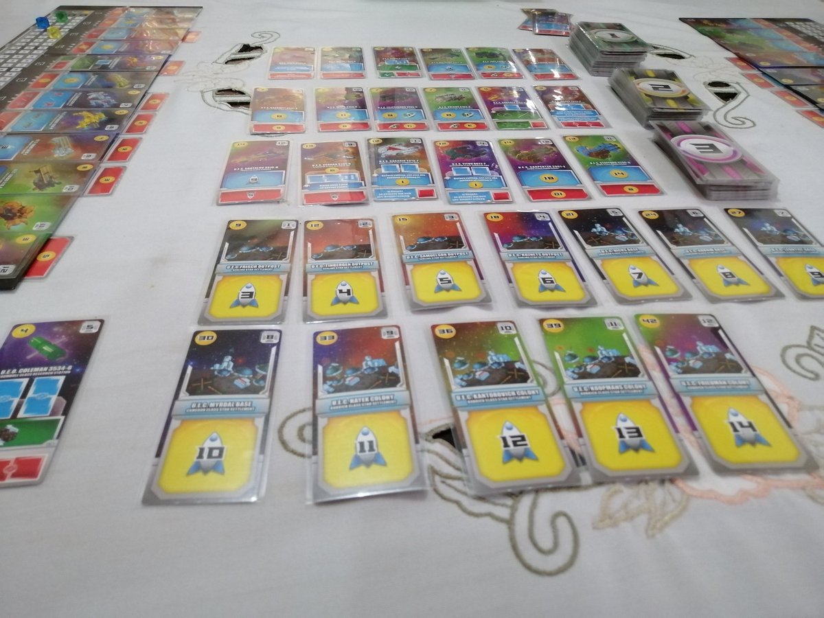 manypieces's tweet image. Enjoying some Space Base with the Shy Pluto expansion (with my family) by @alderac.
A favorite of mine and easy to bring to the table.
#boardgames  #SpaceBase