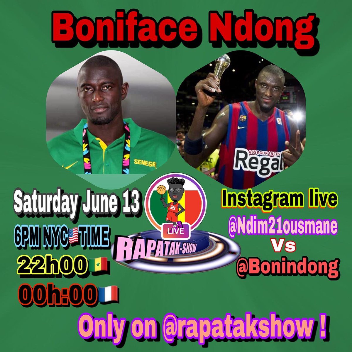rapatakshow's tweet photo. 🚨🚨like we told you we will always give you the best of the best about experience knowledge and leadership and don’t miss this one out Boniface Ndong @bonindong  sera notre invité sur RAPATAKSHOW se samedi on developera etc......
#rapatakshow🏀 
#rapatakshow 
#rapatakshowfamily https://t.co/hJiF78URJ2
